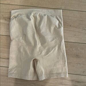 Cream High-Waisted Shapewear Shorts